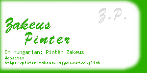 zakeus pinter business card