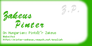 zakeus pinter business card